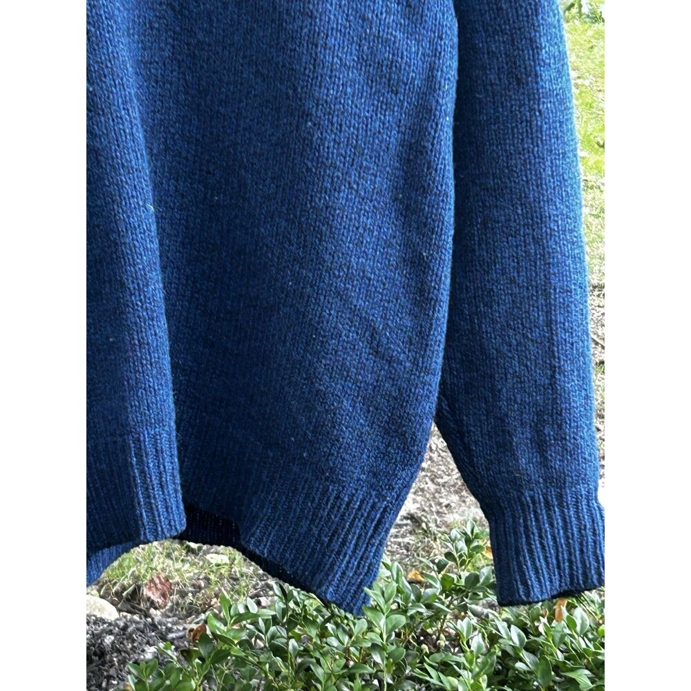 Vintage LL Bean Men's Wool Shawl Collar Sweater Blue Size Large? Button Preppy - Picture 4 of 6